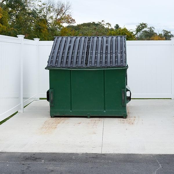 our commercial dumpsters can be used for the majority of non-hazardous materials, including food waste, cardboard, and construction debris